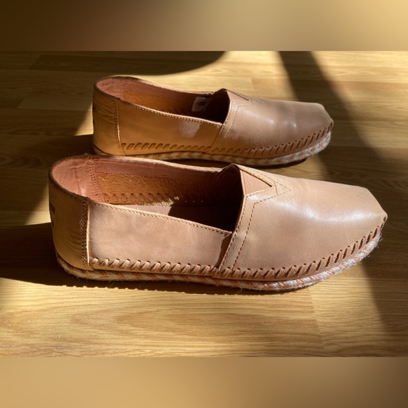 Toms Leather Rope Sole in Honey Tan Leather - Picture 4 of 7